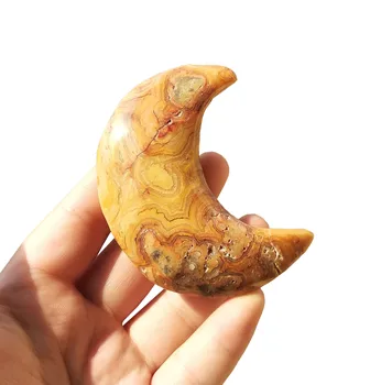 

1pcs Natural Crazy lace agate moon beautiful crystal stone moon for healing decoration
