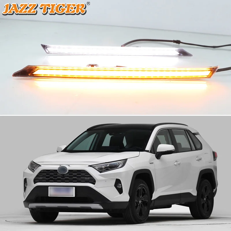 Дневные ходовые огни для Toyota RAV4 2019 2020 Drl с указателями поворота автомобиля