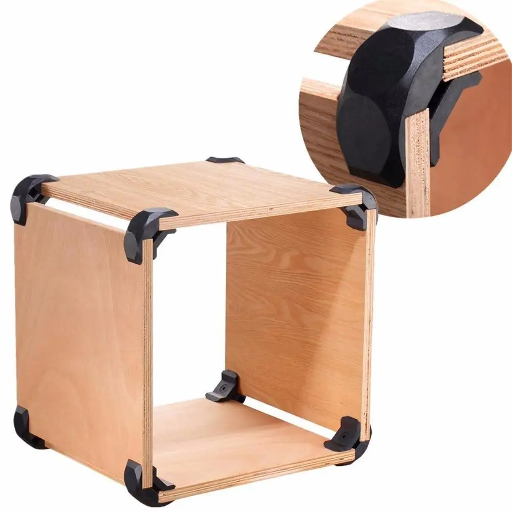 

8PCS Splint Wood Connector Right Angle Clamp Wood Clamp Panel Connectors Right Angle Clip Set for DIY Furniture Closet Table #3D