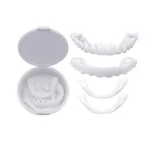 Upper/Lower Fake Tooth Kit Laugh Veneer Teeth Temporary False Teeth Cover Denture Braces Perfect Smile Cosmetic Dental Tool