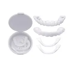 Upper/Lower Fake Tooth Kit Laugh Veneer Teeth Temporary False Teeth Cover Denture Braces Perfect Smile Cosmetic Dental Tool