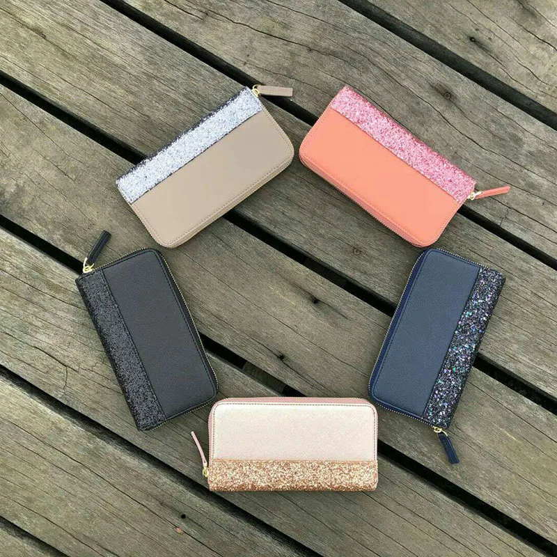 Koop Portemonnee Dames Kerst Stijl Lange Portemonnee Vrouwen Rits Pu Lederen Portemonnee Grote Capaciteit Lady Wrist Band Handtas Kaart Telefoon Tas