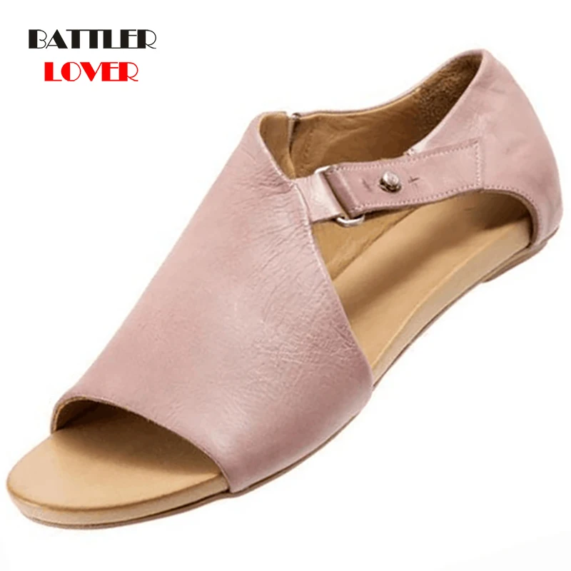 Women Sandals Flip Flops Flats 2019 New Summer Fashion Wedges Shoes Womens Slides Buckle Ladies Casual Female Shoes Plus Size