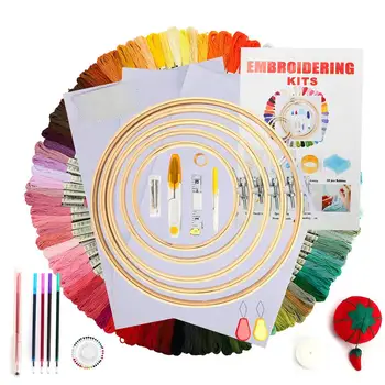 

DIY Hand Embroidery Kit Knitting Needles Embroidery Hoops And Cross Stitch Tools For Beginner Cross Stitch Kits Quick Delivery