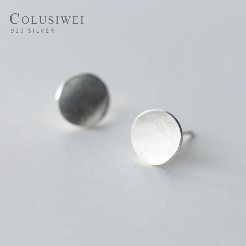 

Colusiwei Geometric Circle Stud Earrings for Women Irregular Design 925 Sterling Silver Japan Style Fashion Jewelry Ear Pins