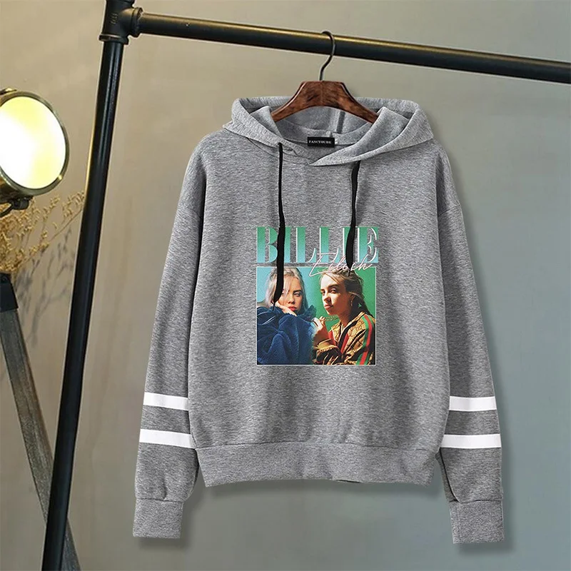 Billie Eilish осенне-зимние женские толстовки с капюшоном, Женский пуловер с буквенным принтом, повседневное пальто