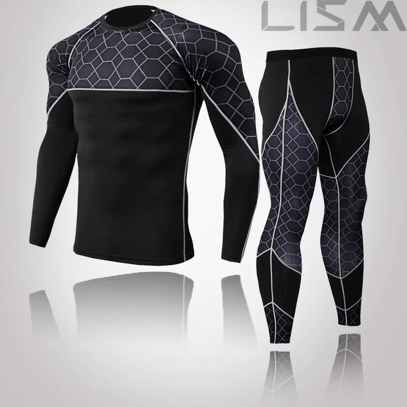 long johns target Men's Quick-Drying Thermal Underwear Suit Running Compression Sports Suit Basketball Clothes Gym Fitness Jogging Sportswear long johns for men