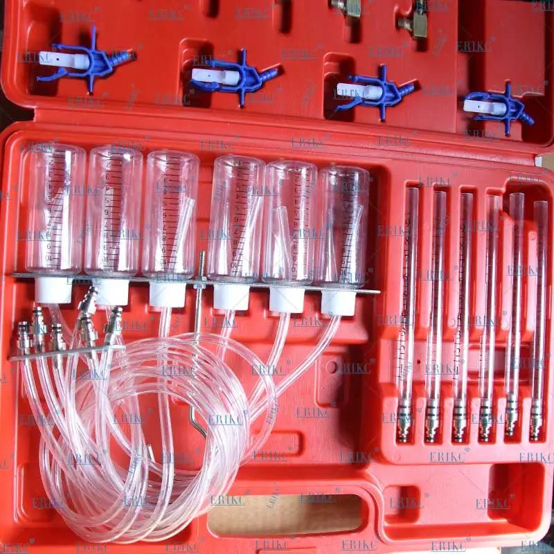 Injecteur de carburant 6 cylindres Kit dadaptateur de débitmètre Diesel Détecteur Kit de test de fuite à rampe commune Détecteur de quantité de retour de carburant Outil de mesure 