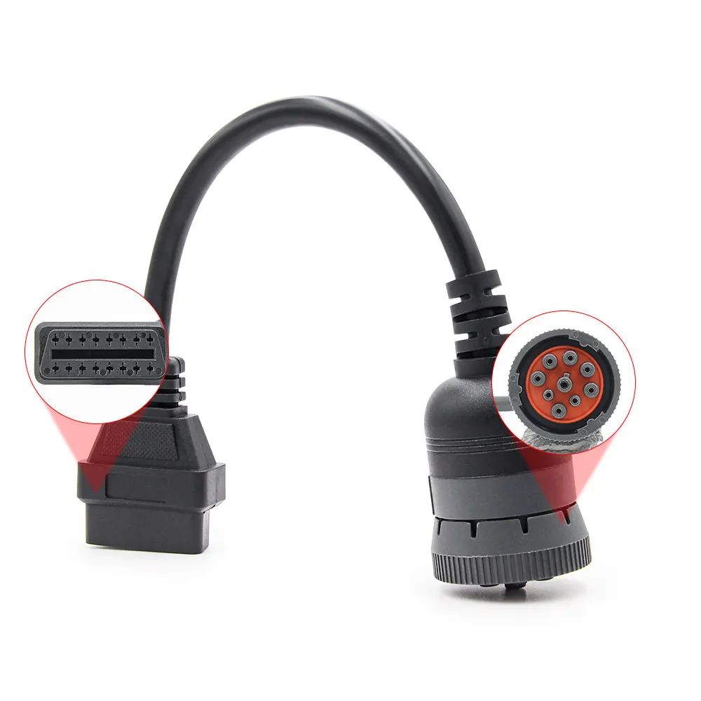 Deutsch J1939 9pin to 16pin грузовик кабель J1939 9 pin J1708 6Pin to OBDII/OBD2 16 PIN Мужской Женский Диагностический инструмент разъем