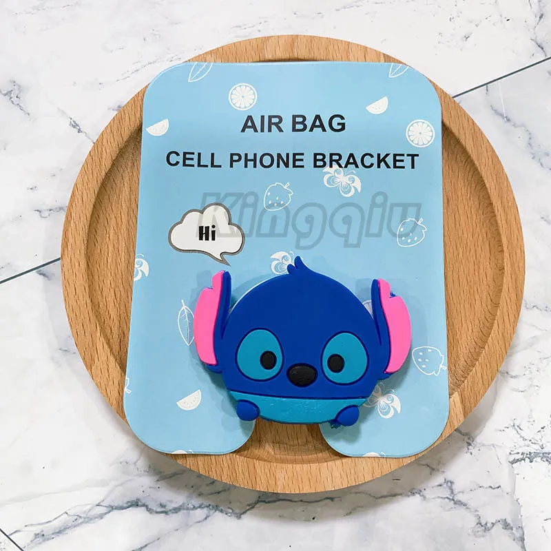 Stitch Универсальный растягивающийся Кронштейн для мобильного телефона с мультяшной воздушной сумкой, подставка для телефона, автомобильный держатель для телефона для iphone X 7 - Цвет: Stitch