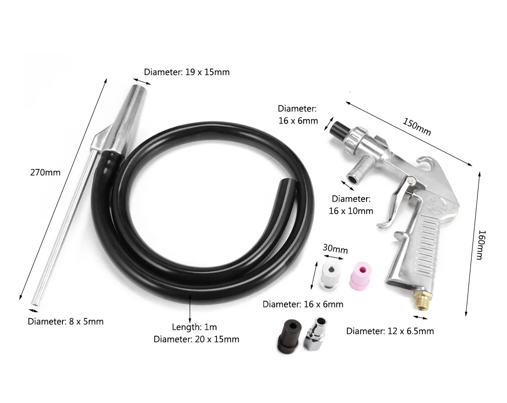 Portable Sandblasting Gun with Air Siphon Feed Blast Nozzle Pneumatic Blasting Equipment