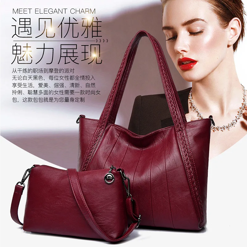 

2019 New Style WOMEN'S Bag Versitile Fashion Sheepskin Large Capacity Bag in Bag Shoulder Hand WOMEN'S Leather Bag