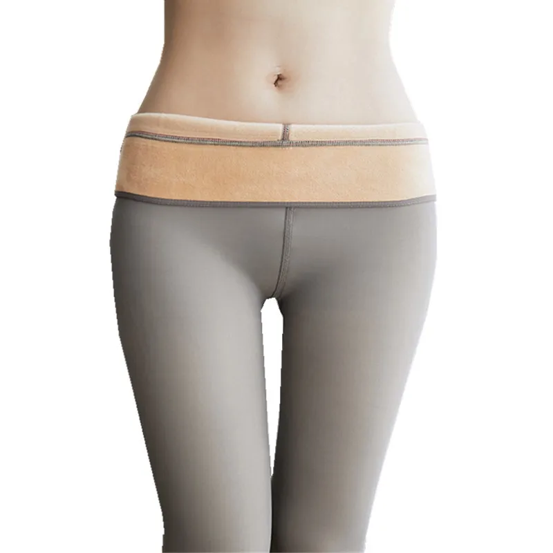 

Stockings Female Sexy Stewardess Gray One-Piece Skinthrough Pants Velvet Leggings Anti-Hook Silk Pantyhose Warm Tights For Women