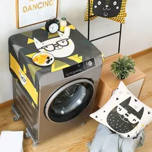 Пылезащитный чехол для холодильника с мешками для хранения, стиральная машина, холодильник, утолщенная хлопковая льняная верхняя крышка VJ-Drop