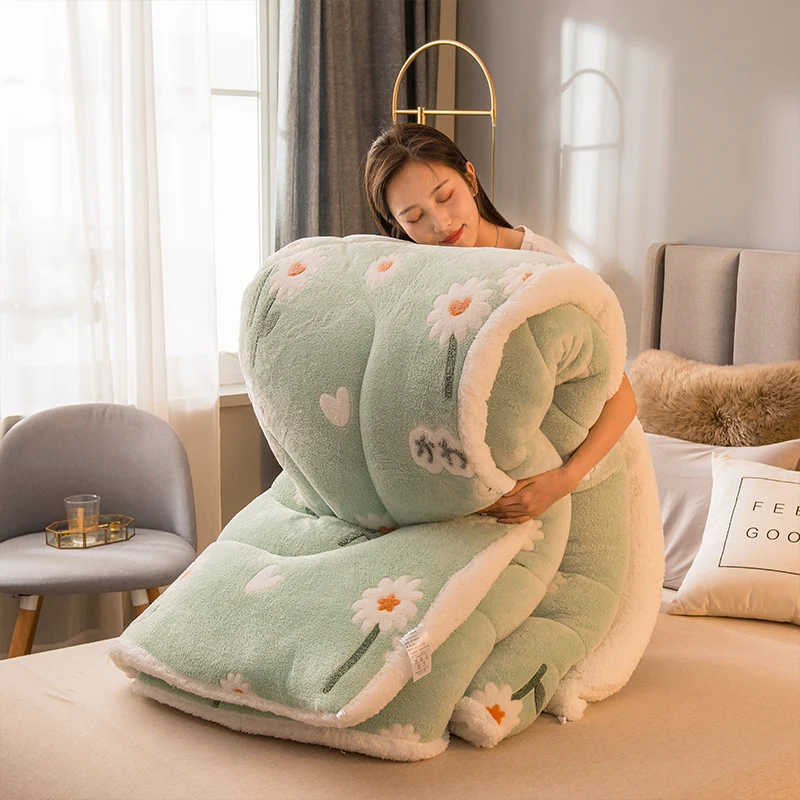 

Super Warm Lamb quilt winter blanket 3/4/5 kg double-side snow velvet berber fleece duvet thick autumn spring comforter core