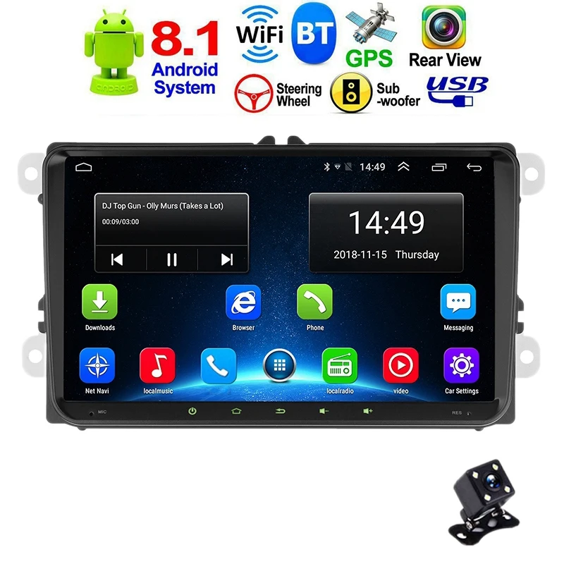9 дюймов 2Din Android 8,1 автомобиля MP5 плеер с gps-навигатором USB с обезьянкой FM BT Радио