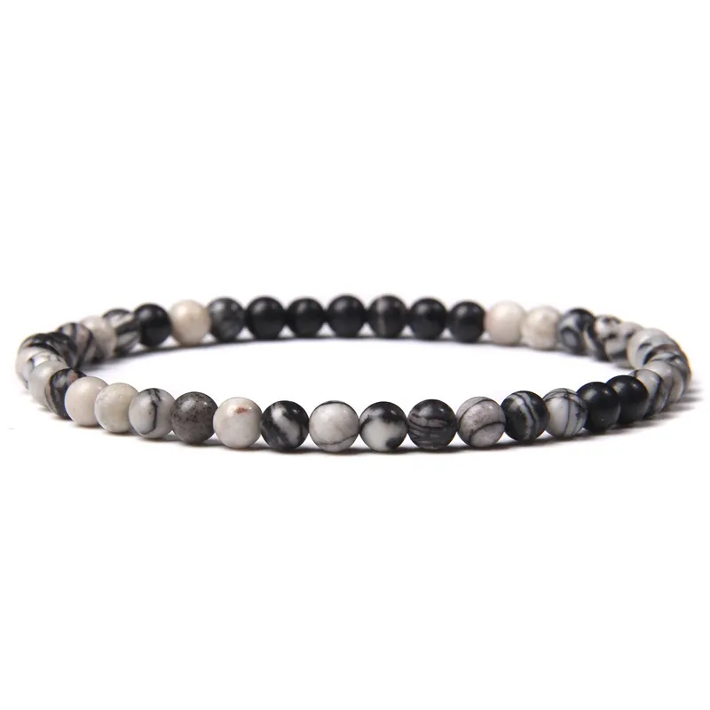 Chakra Energy Bracelet: Natural Agate & Onyx Beaded Stretch Jewelry