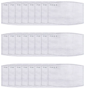 

PM2.5 Face Mask Activated Carbon Filter 5 Layer Replacement Protective Filter for Mask 24 Pcs