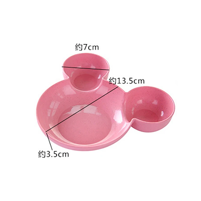 Cute Baby Plates with Dividers Dinner Plates Kids Bowl Tray Tableware Set Infant Feeding Children Divided Dinnerware BPA Free