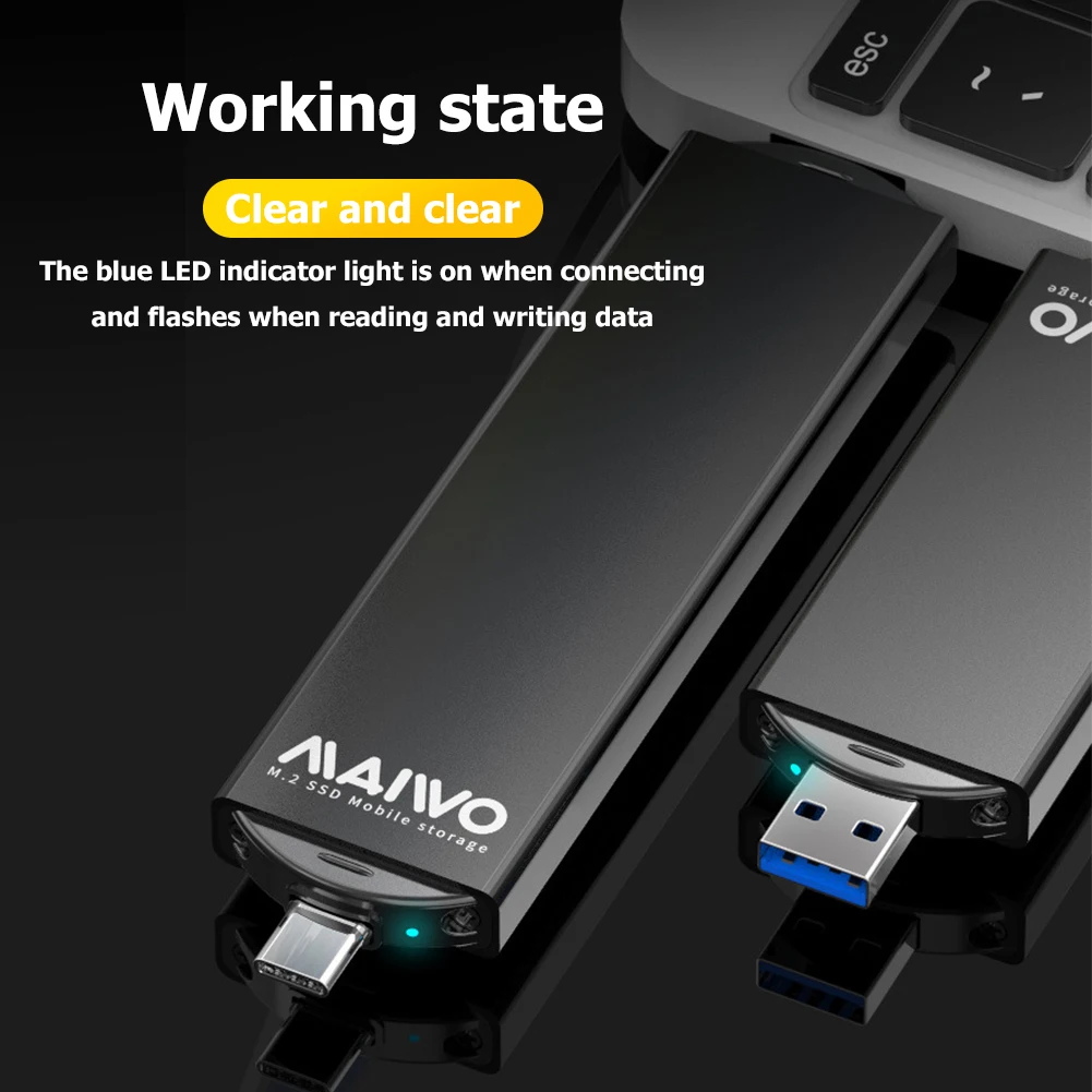 mobile hard disk box MAIWO M.2 SATA Hard Drive Box USB/Type-C 2 in 1 Hdd Solid State Case B Key/B&M Key SSD Adapter for 2230/2242/2260/2280 SSD Case hdd case usb 3.0