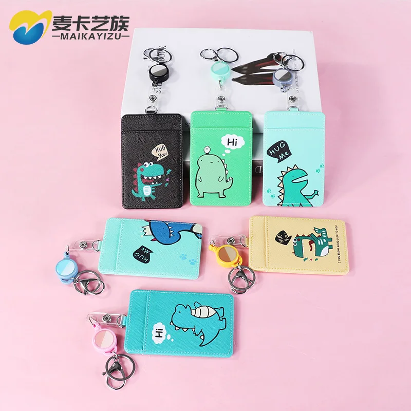 

Douyin Hot Selling Cartoon Dinosaur Card Holder Creative Cute Lanyard Certificate Card Sleeve Students Campus Access Control Ric
