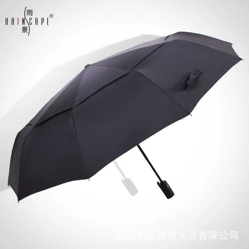 

Rain cape Ten Bone Umbrella Men's Fully Automatic Folding Umbrella Extra-large Double Windproof Reinforced All-Weather Umbrella