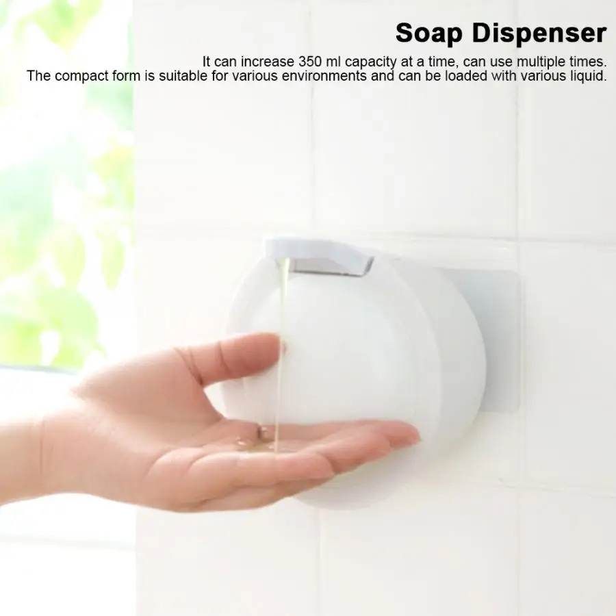 350ml Wall Mounted Liquid Soap Dispenser Manual Press Container Household Shower Gel Shampoo Box Pump Bathroom Bottle | Обустройство