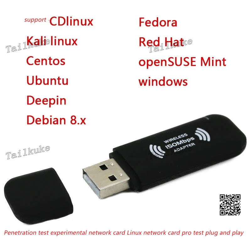 Free Drive Kail Network Card Penetration Test Usb Wireless WiFi Transmitter Receiver AP Linux Cdlinux | Бытовая техника