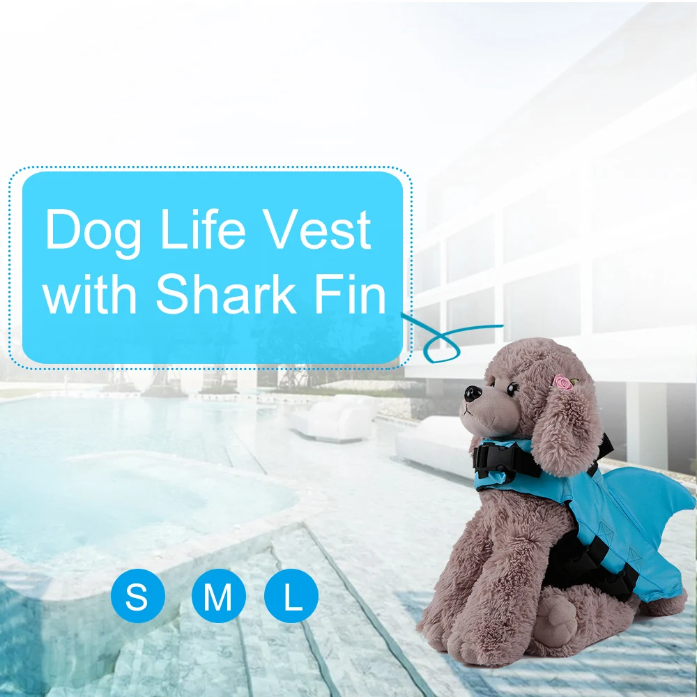 Summer Dog Life Vest with Shark Fin Life Jacket Floating Coat for Dog Swimming Safety Swimming Suit For Small Medium Large Dog