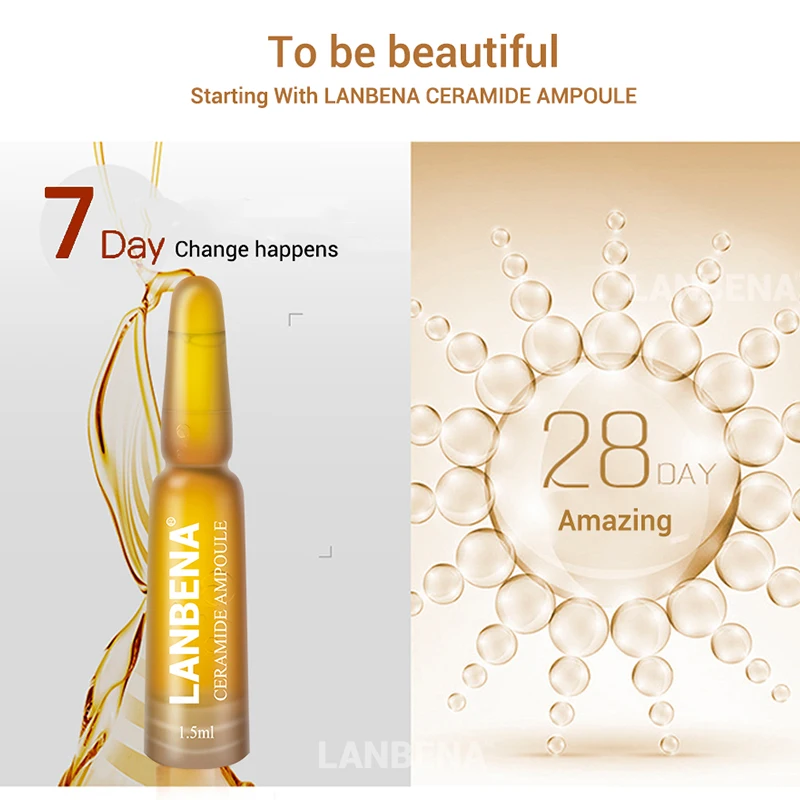 LANBENA Ceramide ампульная Сыворотка для лица против старения морщин увлажняющая отбеливающая укрепляющая увлажняющая сужающаяся поры кожи эссенция для ухода