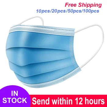 

Facemasks Non-woven Three-layer Filter Protection Mask Disposable Anti-dust Mouth Nose Face Masks 10pcs/20Pcs/50Pcs/100pcs