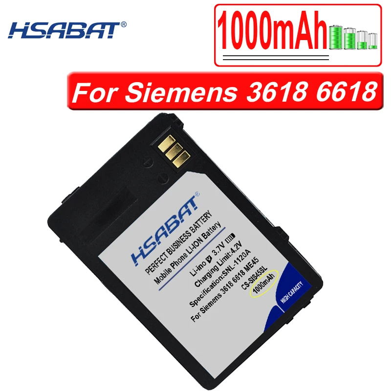 HSABAT 1000mAh CS-SIS45SL V30145-K1310-X185 V30148-K1310-X183 V30148-K1310-X185-1 Аккумулятор для Siemens 3618 6618 ME45 S45 S45i |