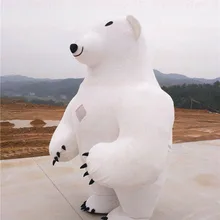 Хэллоуин 2,8 м белый медведь надувной талисман костюм реклама вечерние платья для игр