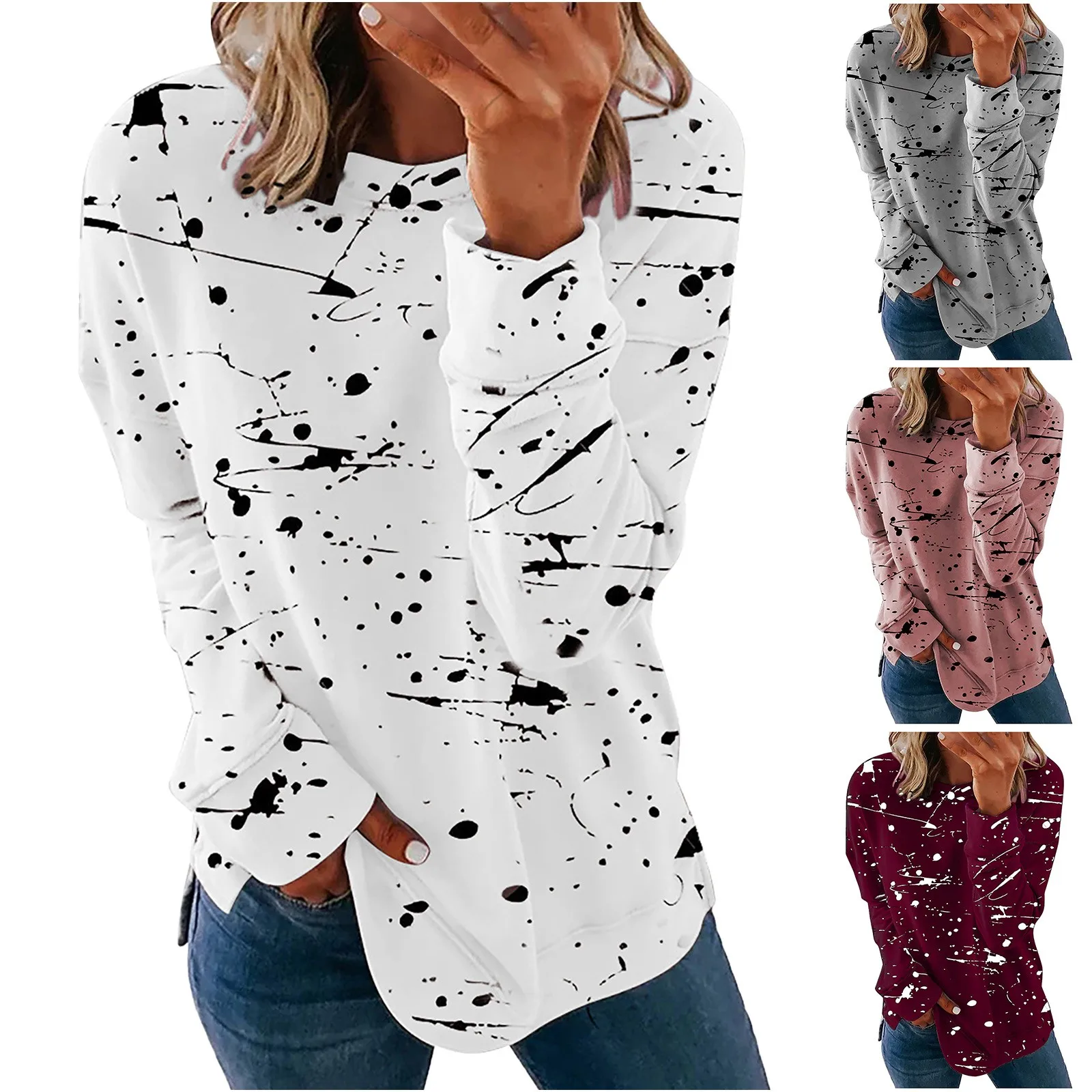 Женские толстовки в стиле Харадзюку женская одежда с принтом виде двух цветов