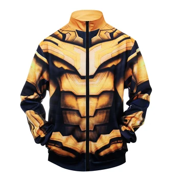 

2020 New Anime 3D Printed Marvel Superhero End Game Thanos Cosplay Costume Zipper Jacket Coat Sweatshirts Fitness Tracksuit