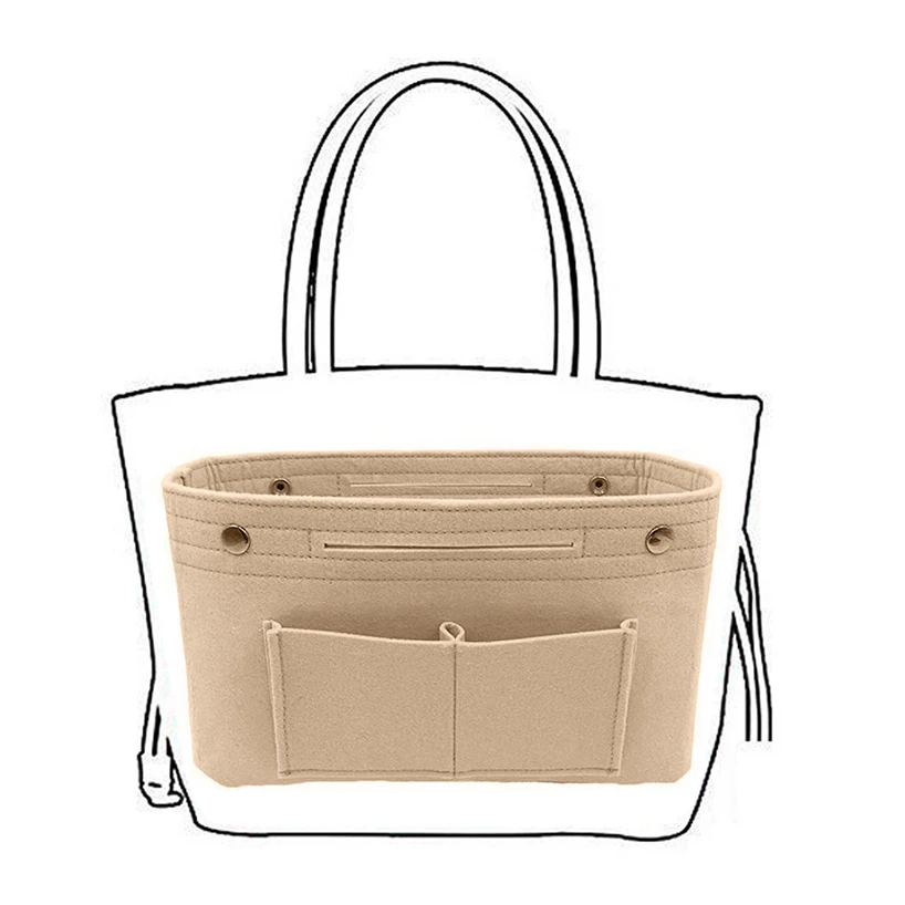 Ladies Fashion Handbag Storage Bag Wallet Insert  Felt Multi Pocket Handbag Utility Bag Durable practical  convenient household