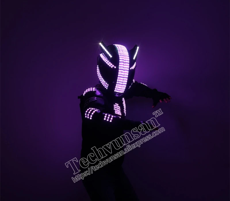 only Led clothes Светодиодный синий зеленый Светящийся Шлем светодиодная маска для выступлений для бара ночного клуба сценический робот лазерный танцевальный реквизит - Цвет: only Led clothes