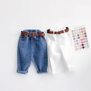 

Toddler Girls Jeans Casual Korean Denim Pants for Girl Kids Pants 2 3 4 5 6 Years Girl Children Spring Autumn Trousers 2020 New