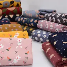 145x50 см Качественный хлопок осень/зима мультфильм саржа фланелет Матовая Мягкая Ткань Пряжа-окрашенная фланель 2 ткань для одежды DIY ткань