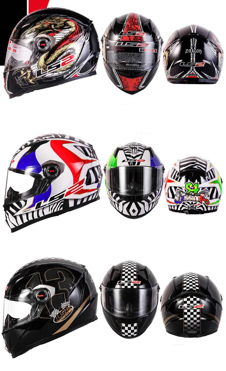 LS2 мотоциклетный мотоцикл мотокросса Полный Шлем Шлемы Capacete Casco ECE утвержден