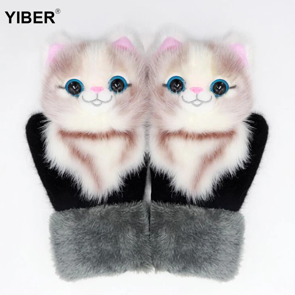 driving gloves men New Fashion Christmas Gifts Kids Gloves 5-15 Years Winter Warm Children's Gloves Plus Velvet Thickened Cartoon Outfit Girl Glove mens touch screen gloves