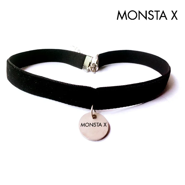 Kpop "bangtan boys" "Monsta X" "Черный Розовый" дважды "Готический Chorker ожерелье для женщин и мужчин ювелирные изделия Bangtan аксессуары - Окраска металла: Чистый золотой цвет
