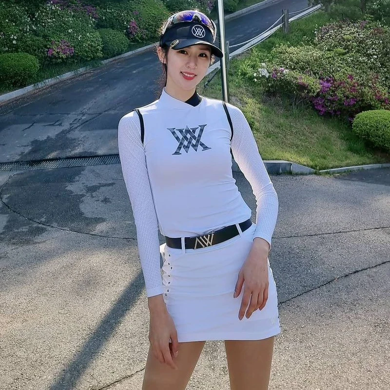 Golf women's shirt spring and summer thin sun-proof long-sleeved stretch fabric and perforated sleeves