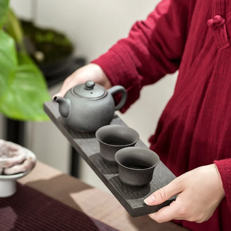  TANGPIN black ceramic tea trays fallen tree chinese tea table tea platters kung fu tea board access
