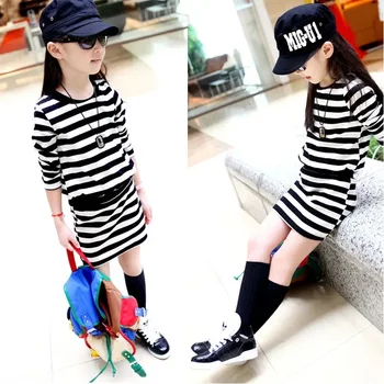 

Dress For Girls 2020 Autumn Girls Dress Striped Long Sleeve Kids Dresses Teen Winter Girls Clothes Christmas 9 10 11 12 Years