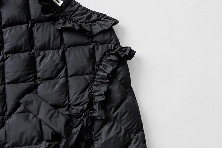imakokoni black short pullover kawaii down jacket original design female winter 90 white duck down 182516