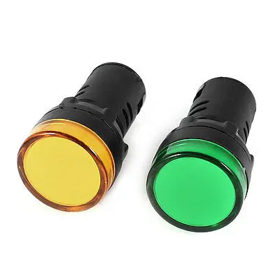 

2 Pcs AD16-22D/S Green Yellow LED Pilot Light Panel Indicator 22mm DC 12V 20mA