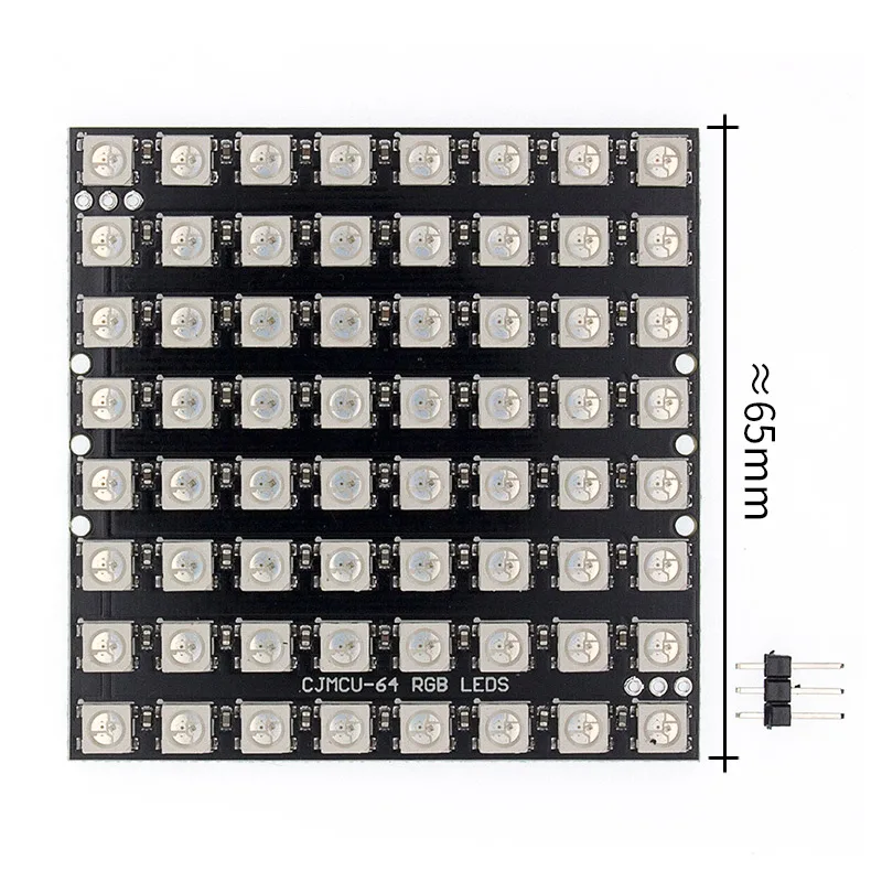64 Bit WS2812 модуль 8 бит/12 бит/16 бит/64 бит 5050 RGB светодиодный полноцветный встроенный дальнего света круглый светодиодный кольцевой электронный DIY - Цвет: 64 Bit
