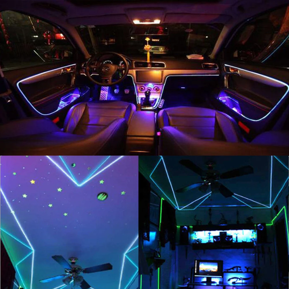 Colorful 20-220V 10M EL Led Light Creative Flexible Soft Tube Wire Neon Glow waterproof Car Rope Strip Light Xmas Decoration
