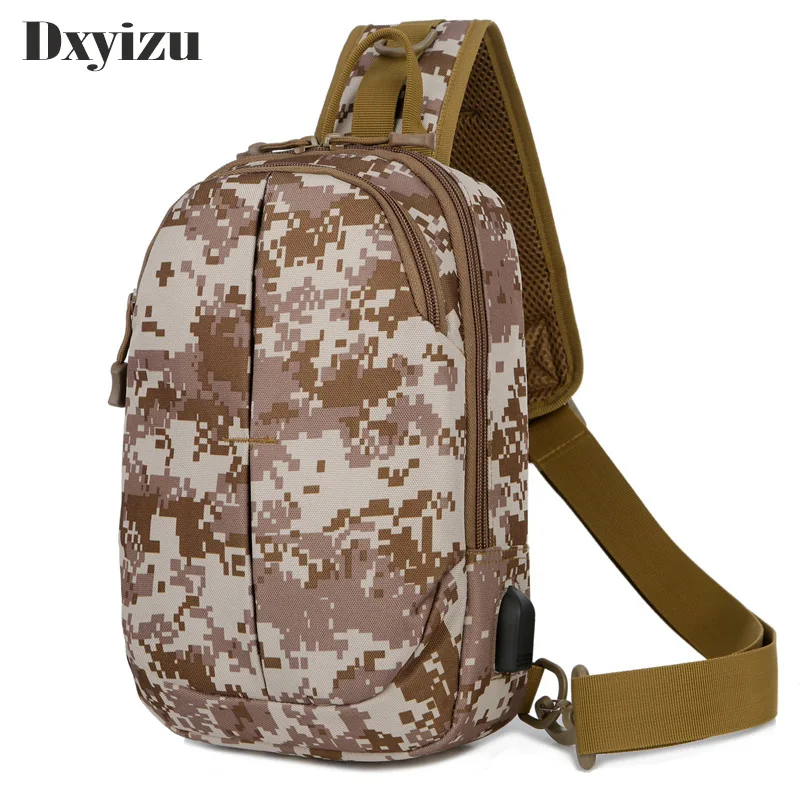 

Черная нагрудная сумка, Повседневная сумка через плечо, USB зарядка, нагрудная сумка, Мужская водонепроницаемая камуфляжная дорожная сумка-мессенджер